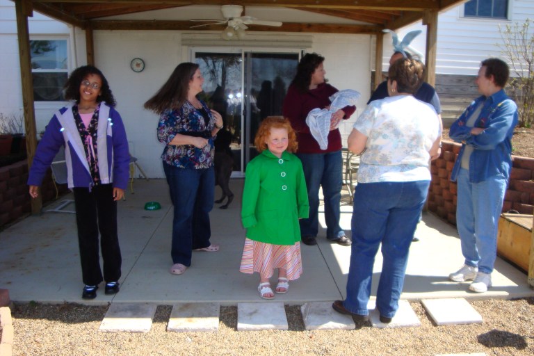 Patiently waiting for the Easter Egg Hunt